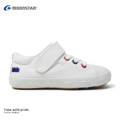 MoonStar 日本制获奖鞋简约舒适帆布鞋男童女童运动鞋童鞋 米白色 内长16cm