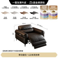 FA SA DI HOUSEHOLD 零靠墙电动功能沙发 1.22米双扶单 现代简约头层牛皮