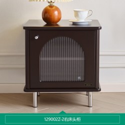 全友 家居法式复古床头柜卧室家用收纳储物轻奢床边小型黑色柜子KD