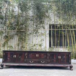 赫芬顿 家具 037 交趾黄檀电视柜 雕花红木 看货意向金