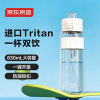 京东京造 双饮口运动水壶 tritan随行杯 加厚防摔830ml