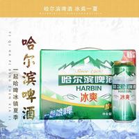 哈尔滨啤酒 冰爽啤酒500ml*12罐 一起哈啤罐装整箱装踏青出游