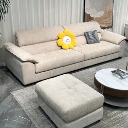蓝色理想 政府补贴蓝色理想雪尼尔沙发小户型客厅直排沙发家用简约布沙发