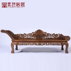 贡艺名居 GY00399 红木家具 鸡翅木贵妃椅 浅黄色