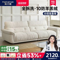 帕沙曼 可拆洗布艺沙发现代简约2026年新款云朵沙发双人直排高靠背