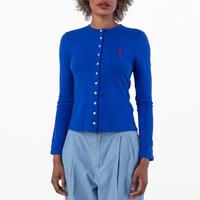 RALPH LAUREN 女士棉质网眼小马针织开衫