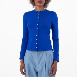 RALPH LAUREN 女士棉质网眼小马针织开衫