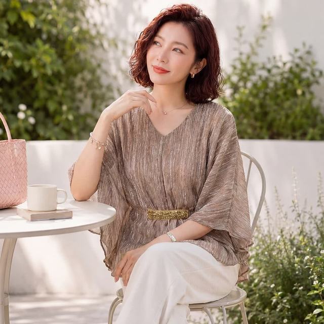 浅恋 妈妈装夏季高级感气质T恤中老年女装洋气宽松上衣婆婆显年轻洋气