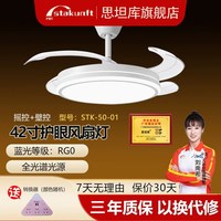 思坦库 护眼隐形风扇灯 42寸 遥控+壁控 带安装