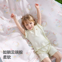 贝肽斯 婴儿冰丝盖毯竹棉宝宝专用小毯子夏凉被夏天薄款被子空调被 蓝海鲸梦 100×120cm