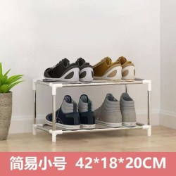 无品牌 简易鞋架 简易两层鞋架 黑色 升级加粗 安装简单