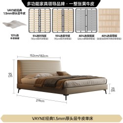 FA SA DI HOUSEHOLD C2382皮高脚 真皮床 1.5*2m VAYNE经典1.5mm厚头层牛皮