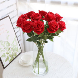 生喜朗 仿真玫瑰花假花女友生日婚庆装饰花束插花客厅干花摆件仿生花插花