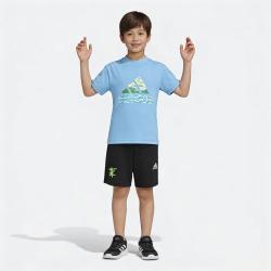 adidas 小童夏季透气舒适短袖短裤户外百搭运动休闲儿童套装