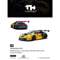 TRENDS HOBBY合金车TH小汽车模型1/64赛车保时捷911 GT3 R-勒芒24H 2024 91号