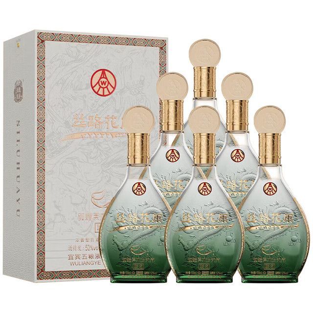 五粮液 丝路花雨 52度浓香型白酒 500mL*6瓶