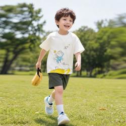 巴拉巴拉 吸湿速干儿童宝宝婴幼T恤男童女童短袖T恤夏装透气亲肤舒服好穿
