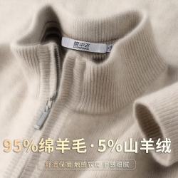 雪中飞 羊毛衫男秋冬季半高领含山羊绒长袖保暖休闲毛衣