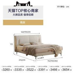 帕沙曼 帆屿归岸法式皮艺床双人床简约卧室家具高级感主卧床5908CP铂金版