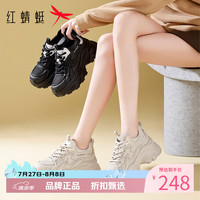红蜻蜓 女鞋厚底增高显瘦老爹鞋 轻便透气网面鞋通勤百搭女士休闲运动鞋