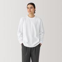無印良品 MUJI 无印良品 男式 水洗粗棉线圆领长袖T恤男士打底衫 套头衫夏