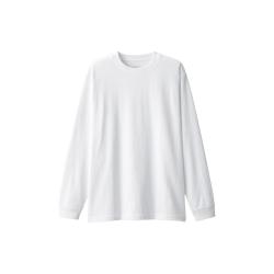 無印良品 MUJI 无印良品 男式水洗粗棉线圆领长袖T恤