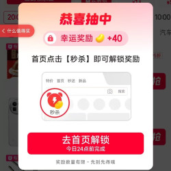 京东 京东秒杀频道 幸运奖励(实测40京豆)