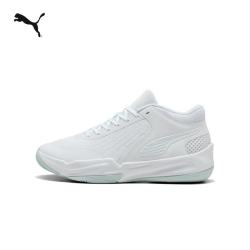 PUMA 网面透气休闲实战篮球鞋男女夏季运动鞋COURT 312180 白-冰蓝色-04 40.5