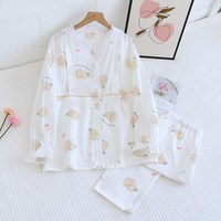 ROVO 月子服纯棉孕妇睡衣春夏季薄款产后怀孕期产妇哺乳家居服套装
