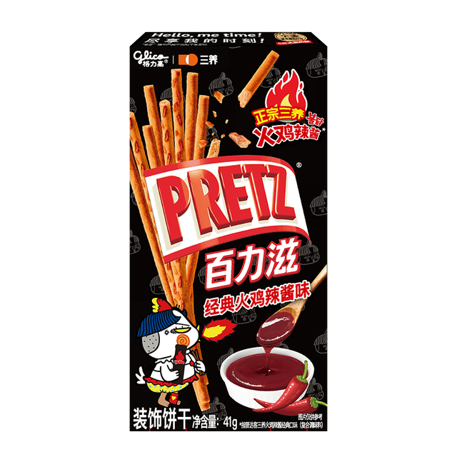 旅途零食：格力高 百力滋夹心饼干棒 三养经典火鸡辣酱味41g一盒