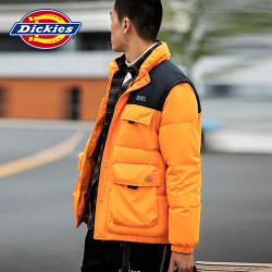 Dickies 羽绒服 多口袋基础款外套 男士休闲百搭厚外套 9460 柿子橙 S S 充绒量：165g