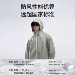 1号会员店 6防科技单层硬壳冲锋衣外套 灰色 L