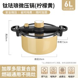 德世朗 DFS-T842B-YE 珐琅微压汤锅 26cm 柠檬黄
