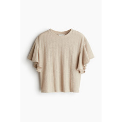 H&M 女装短袖圆领蝴蝶袖针织T恤 1299434