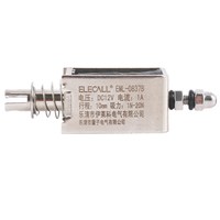 伊莱科 EML-0837B 直流推拉式电磁铁 20N推力 10mm长行程 12 24V 姜黄色