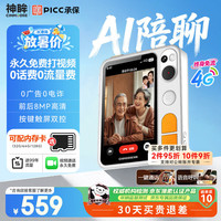 神眸 防丢定位老人手机智能陪伴机前后双摄800万+800万像素4G免费通话GPS超轻便携监控