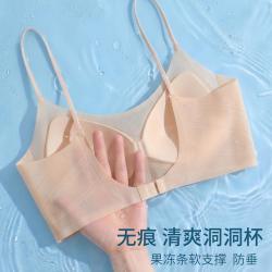 蜜格儿 凉感超薄款透气抹胸无痕小胸聚拢无钢圈文胸
