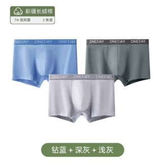 Ambis 男士纯棉石墨烯抗菌中腰短裤3条