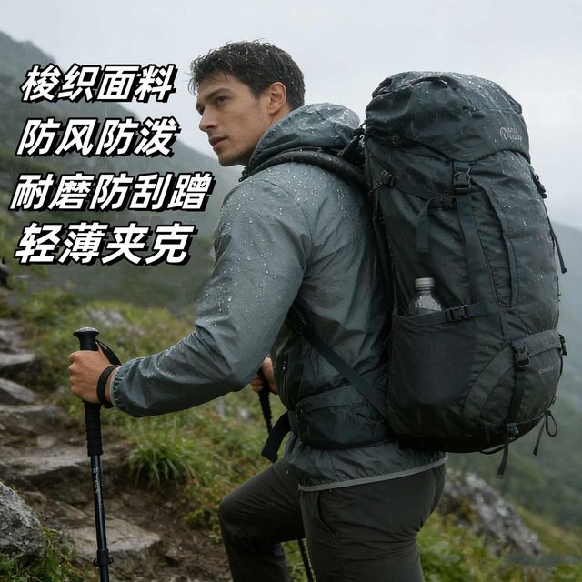 Rock Cloud 岩云春夏户外运动徒步露营防风防泼水男皮肤衣男外套