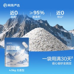 网易严选 聚能省矿砂 除臭净味吸水高效结团 省砂瞬吸无尘猫砂猫咪用品 聚能省矿砂4.5kg*1袋