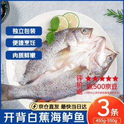 湄公大厨 MEKONG 湄公大厨 清蒸白蕉海鲈鱼 450g-550g/条 3条装