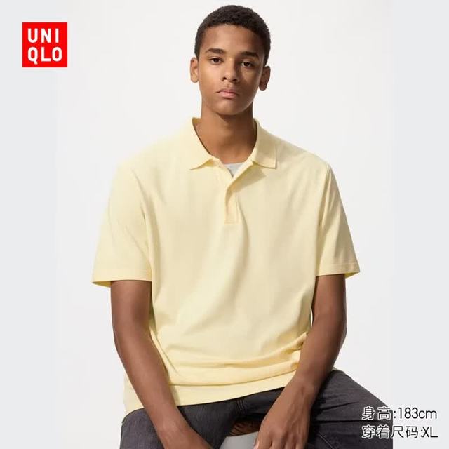 优衣库 AIRism POLO衫 42浅黄色 XL