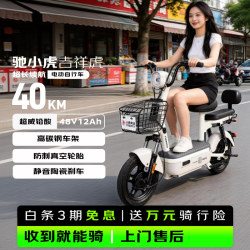 驰小虎 长续航 电动自行车 铅酸电池 吉祥虎-40KM-白色