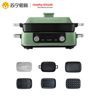 摩飞 多功能锅二代分体电火锅家用烤肉涮煎蒸煮电热锅大容量升级触屏预约调时网红料理锅MR909