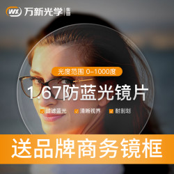 万新 1.67防蓝光镜片+赠品牌镜框（多款可选）