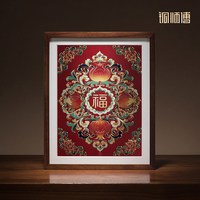 铜师傅 手工錾刻 铜雕画《福泽绵长（桌面）》书房摆件装饰画