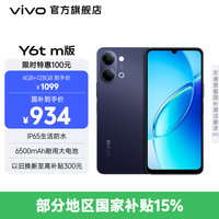 vivo Y6t m版 6500mAh耐用大电池 SGS五星抗跌耐摔认证 IP65生活防水 新品手机 暮夜黑 4GB+128GB