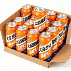 大窑 嘉宾汽水 330ml*6/24罐 橙诺荔枝橙味碳酸果汁饮料