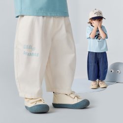 迷你巴拉 儿童宝宝裤子2026新品轻薄透气仿牛仔儿童九分裤