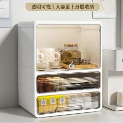 橱明星 杯子收纳置物架 防尘水杯茶杯茶具收纳盒 咖啡马克杯收纳柜 桌面杯架